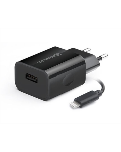 Зарядний пристрій REAL-EL CH-217 (USB, 2.1A) + кабель Lightning Чорний (Black)