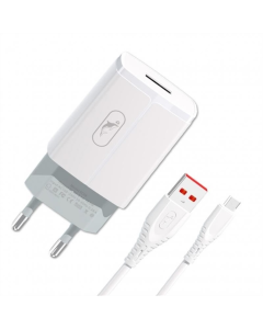 Зарядний пристрій SkyDolphin SC06V (1USBx2.4A) (SDMZP-000180) + кабель microUSB Білий (White)
