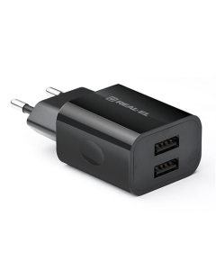 Зарядное устройство REAL-EL CH-210 (2USB, 2.1A) Черное (Black)