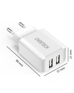 Зарядное устройство Choetech (2USBх2A) (C0030) Белый (White)