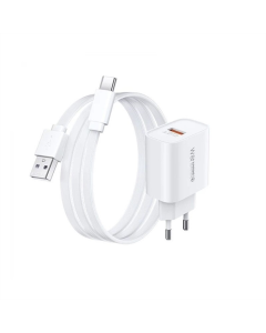 Зарядний пристрій Remax Kiddy Series 18W (1USB 2.1 А) + кабель USB Type-C Білий (White)