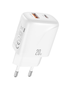 Зарядний пристрій XO L158 (USB, USB-С, 3A) 20W Білий (White)