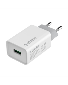Зарядний пристрій ColorWay QC3.0 (1USBx3A) (CW-CHS013Q-WT) Білий (White)