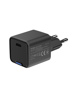 Зарядний пристрій ColorWay GaN Mini 25W PD Port PPS USB-C (CW-CHS052PD-BK) Чорний (Black)