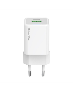 Зарядний пристрій ColorWay GaN Mini 30W PD Port PPS USB (Type-C PD + USB QC4.0) (CW-CHS053PD Білий (White)