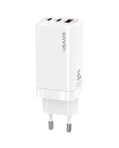Зарядний пристрій Usams US-CC110 (65W PD + QC3 (MTXLOGTL02) + кабель USB-C - Lightning Білий (White)