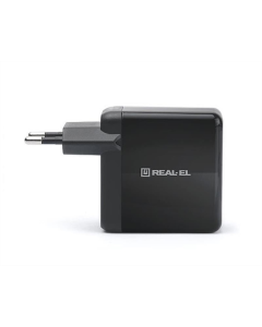 Зарядное устройство REAL-EL CH-350 QC3.0 (2USB, 3A) Черное (Black)