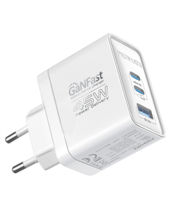Зарядний пристрій Promate PowerPort 45W Білий (White)