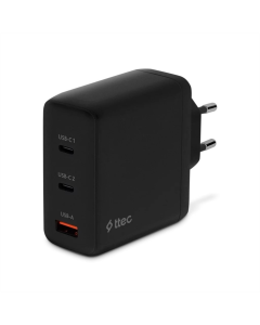 Зарядний пристрій Ttec SmartCharger Trio GAN 120Вт (2SCG04S) Чорний (Black)