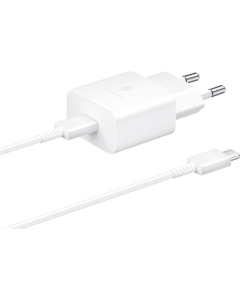 Зарядний пристрій SAMSUNG 15W Power Adapter EP-T1510XWEGEU + кабель Type-C Білий (White)