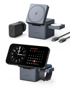 Зарядний пристрій бездротовий Anker MagGo Wireless Charging Station 15W 3-in-1 Cube Чорний (Black)