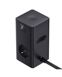 Сетевой фильтр Baseus Power Combo Tower Digital (3*AC+2*USB+2*Type-C 35W 1.5м) Черный (Black)