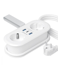 Сетевой фильтр Proove Supercoil 20W (2xAC + Type-C + 2xSB) 1.5м Белый (White)