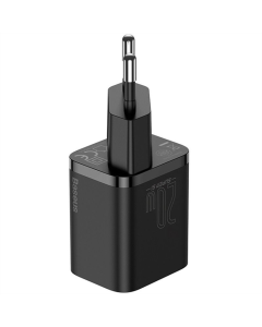 Зарядний пристрій Baseus Super Si Quick Charger 20W (1USB-C) + кабель Type-C to Lightning Чорний (Black)