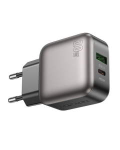 Зарядний пристрій Borofone BAS54A Absolute PD20W+QC3.0 (1USB-A/1C) + кабель Type-C to Lightnin Чорний (Black)