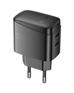 Зарядний пристрій Hoco CS62A Bright PD45W (2USB-C) Чорний (Black)