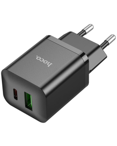 Зарядное устройство Hoco N28 Founder PD20W+QC3.0 (1USB-A/1C) Черное (Black)