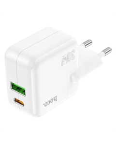 Зарядное устройство Hoco C111A PD 30W+QC3.0 (1USB-A/1C) Белый (White)
