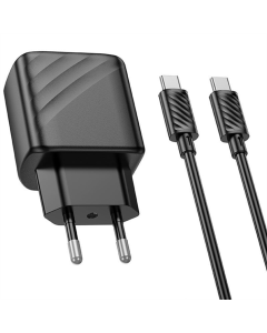 Зарядное устройство Hoco CS22A Value PD30W (1USB-C) + кабель Type-C to Type-C Черный (Black)
