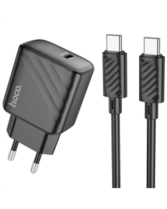 Зарядное устройство Hoco CS22A Value PD30W (1USB-C) + кабель Type-C to Type-C Черный (Black)