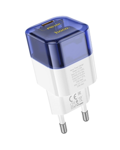 Зарядний пристрій Hoco C125A Transparent PD20W (1USB-C) Синій (Transparent blue)