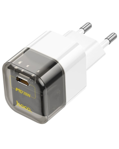 Зарядний пристрій Hoco C125A Transparent PD20W (1USB-C) Чорний (Transparent black)