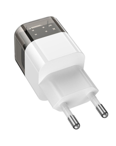 Зарядний пристрій Hoco C125A Transparent PD20W (1USB-C) Чорний (Transparent black)