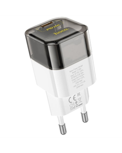 Зарядний пристрій Hoco C125A Transparent PD20W (1USB-C) Чорний (Transparent black)