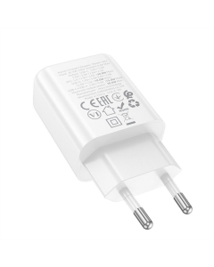 Зарядное устройство Hoco N63 Gentle PD30W+QC3.0 (1USB-A/1C) + кабель Type-C to Lightning Белый (White)