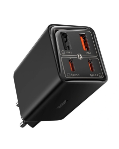 Зарядний пристрій Baseus GaN6 Pro OS 65W (2USB-A/2C) + кабель Type-C to Type-C Чорний (Black)