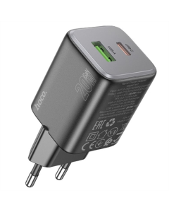 Зарядний пристрій Hoco N41 Almighty PD20W+QC3.0 (1USB-A/1C) Чорний (Black)