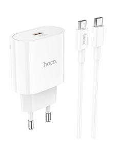 Зарядное устройство Hoco C94A Metro PD20W (1USB-C) + кабель Type-C to Type-C Белый (White)