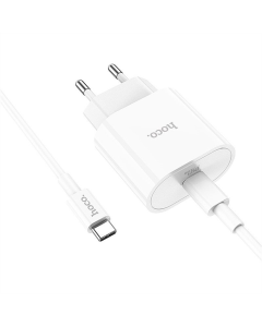 Зарядное устройство Hoco C94A Metro PD20W (1USB-C) + кабель Type-C to Type-C Белый (White)