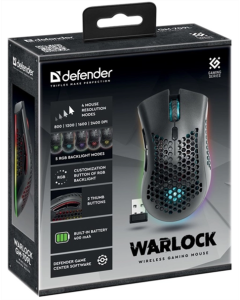 Миша бездротова Defender Warlock GM-709L RGB Чорна (Black)