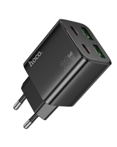 Зарядний пристрій Hoco N55 Fundador PD20W four-port (2USB-A/2C) Чорний (Black)