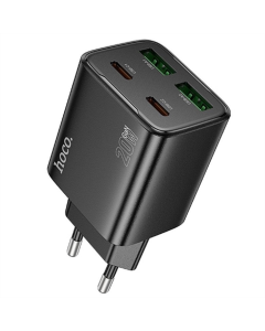 Зарядний пристрій Hoco N55 Fundador PD20W four-port (2USB-A/2C) Чорний (Black)