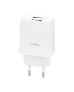 Зарядний пристрій Hoco C73A Glorious 2USB/2.4A+кабель Micro-USB Білий (White)