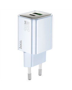 Зарядний пристрій Hoco N46 Glorious PD20W+QC3.0 (1USB-A/1C) Синій (Blue)