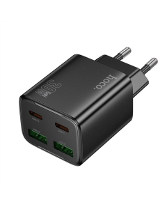 Зарядний пристрій Зарядний пристрій Hoco N56 Fundador PD30W four-port (2USB-A/2C) Чорний (Black)