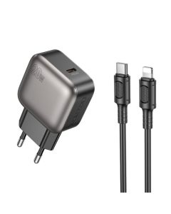 Зарядний пристрій Borofone BAS53A Absolute PD20W (1USB-C) + кабель Type-C to Lightning Чорний (Black)