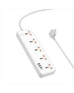 Мережевий фільтр Hoco AC14A Rico PD30W (3USB-A/1C/5xSocket) (1.5м) Білий (White)