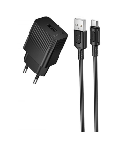 Зарядний пристрій Borofone BAS71A Source 10.5W (1USB-A) + кабель USB to Type-C Чорний (Black)