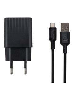 Зарядний пристрій Borofone BAS71A Source 10.5W (1USB-A) + кабель USB to Type-C Чорний (Black)