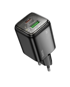 Зарядний пристрій Hoco N53 Monsoon PD30W+QC3.0 (1USB-A/1C) Чорний (Black)