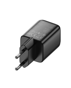 Зарядний пристрій Hoco N53 Monsoon PD30W+QC3.0 (1USB-A/1C) Чорний (Black)