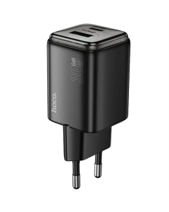 Зарядний пристрій Hoco N53 Monsoon PD30W+QC3.0 (1USB-A/1C) Чорний (Black)