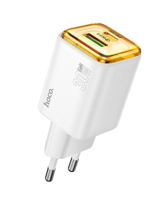 Зарядний пристрій Hoco N53 Monsoon PD30W+QC3.0 (1USB-A/1C) Білий (White)
