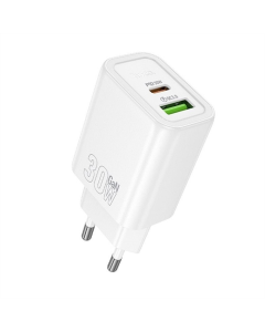 Зарядное устройство Hoco N63 Gentle PD30W+QC3.0 (1USB-A/1C) Белый (White)