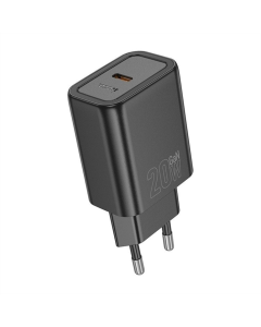 Зарядное устройство Hoco N60 Gentle PD20W (1USB-C) Черное (Black)
