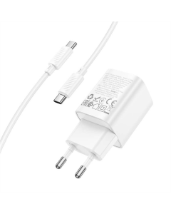 Зарядное устройство Hoco C149A Charm PD30W+QC3.0 (1USB-A/1C) + кабель Type-C to Type-C Белый (White)